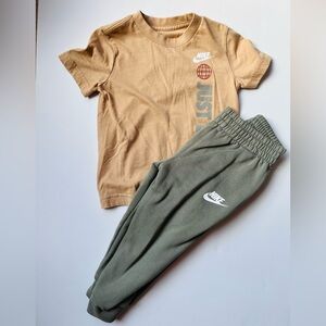 Nike Kids Tan and Olive Jogger Set
